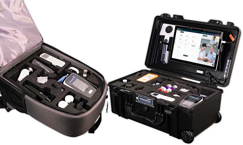 Valise connectée CUBESANTÉ avec équipements médicaux